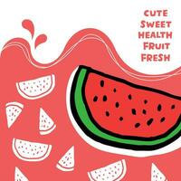 Healthy food concept. Arrangement of various watermelon forms banner. vector