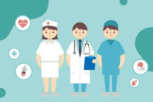 Clinical professionals, men and women doctors. Healthcare vector concept. hospital staff care illustration