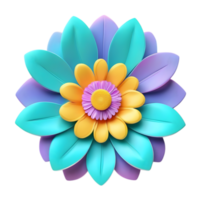 A cute colorful flower. AI-Generated. png