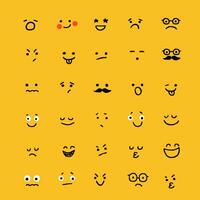 conjunto de emoticonos mundo emoji día saludo tarjeta diseño modelo con diferente sentimientos vector