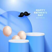 Vector illustration of joyous celebration of Happy Father's Day. 3d rendering.