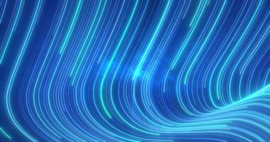 Abstract bright blue glowing flying waves from twisted lines energy magical background photo