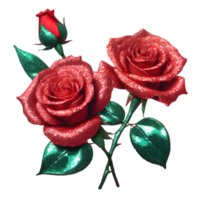 Sparkling colorful roses. AI-Generated. png