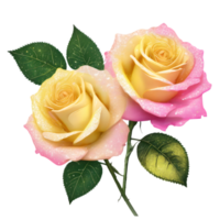 Sparkling colorful roses. AI-Generated. png