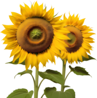 A painting of a sunflower. AI-Generated. png