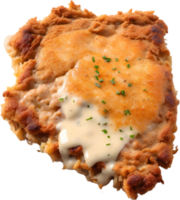 Image of Delicious-looking Chicken fried steak. AI-Generated. png