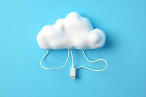 AI Generated Network design illustration information icon concept communication cloud technology abstract internet background connect symbol white service business blue digital computing photo