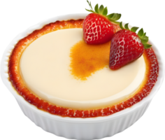 Image of Delicious-looking Cream Brulee. AI-Generated. png