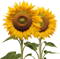 A painting of a sunflower. AI-Generated. png