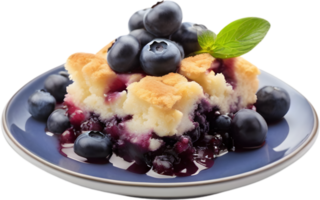 Image of Delicious-looking Blueberry cobbler. AI-Generated. png