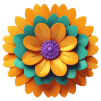 A cute colorful flower. AI-Generated. png