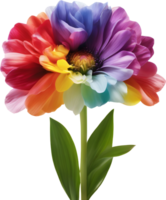 A painting of a rainbow flower. AI-Generated. png