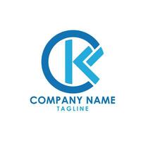 ck typography logo design vector