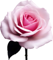 uma pintura do rosa flores e folhas. gerado por ai. png