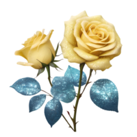 Sparkling colorful roses. AI-Generated. png