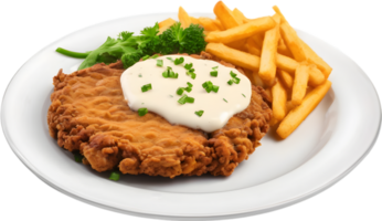 Image of Delicious-looking Chicken fried steak. AI-Generated. png