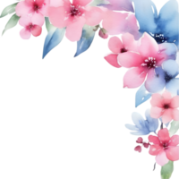 Clipart of watercolor paintings of colorful spring flowers, used for decoration. AI-Generated png