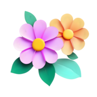 A cute colorful flower. AI-Generated. png