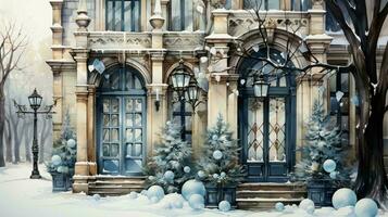 Christmas New Year holiday beautiful winter home decorations, background photo