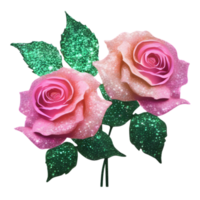 Sparkling colorful roses. AI-Generated. png