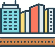 color icon for downtown vector