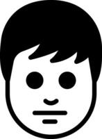 solid icon for face vector