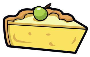 Apple pie slice vector icon. American homemade traditional dessert.