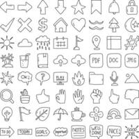 note icon set hand drawn vector