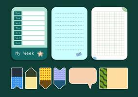 bundle of pop notes and stickers vector