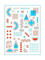 Set of abstract element, memphis design vector