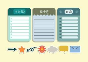 bundle of cute notes and stickers vector