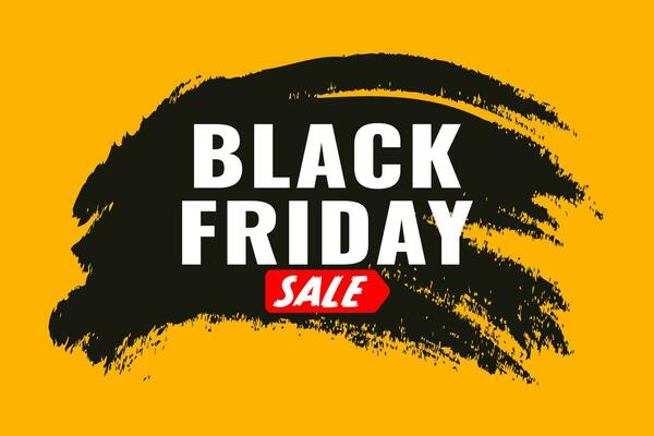 Black friday with black ink and yellow background