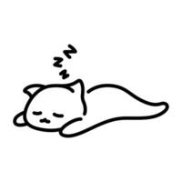 Sleeping cat. Minimalist line art cat drawing. vector