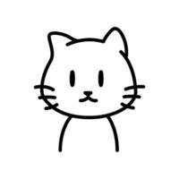 Minimalist line art cat drawing. vector