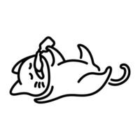 Drunk cat. Minimalist line art cat drawing. vector