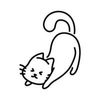 Minimalist line art cat drawing. vector