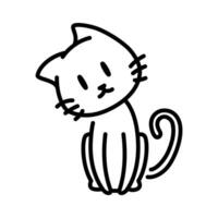 Cute cat sitting. Minimalist line art cat drawing. vector