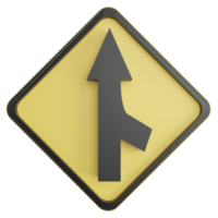 fusionner signe clipart plat conception icône isolé sur transparent arrière-plan, 3d rendre route signe et circulation signe concept png