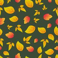 Autumn seamless background with maple colorful leaves. Design for fall season posters, wrapping papers and holidays decorations. Vector illustration