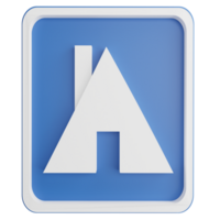 vandrarhem tecken ClipArt platt design ikon isolerat på transparent bakgrund, 3d framställa väg tecken och trafik tecken begrepp png