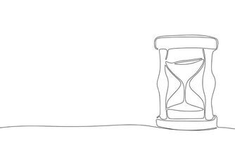 One line continuous hourglasses. Line art hourglass. Vector illustration.