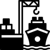 solid icon for harbor vector