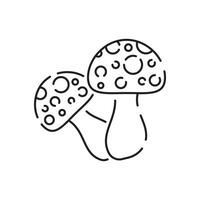 Forest mushroom vector line icon. Outline forest mushroom vector icon for web design isolated on white background.