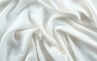 white silk fabric background Generative AI photo