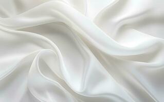 white silk fabric background with folds Generative AI photo