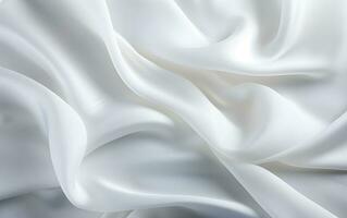 white silk fabric background with folds Generative AI photo