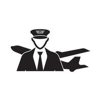 Pilot icon logo vector design template illustration