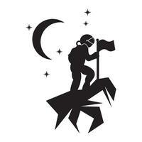 Astronaut icon logo vector design template illustration
