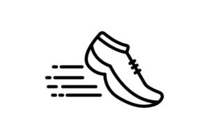 Speed icon. Running shoes. icon related to run, speed. suitable for web site, app, user interfaces, printable etc. Line icon style. Simple vector design editable