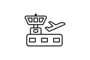 Airport icon. Airplane. icon related to airport. suitable for web site design, app, user interfaces, printable etc. Line icon style. Simple vector design editable